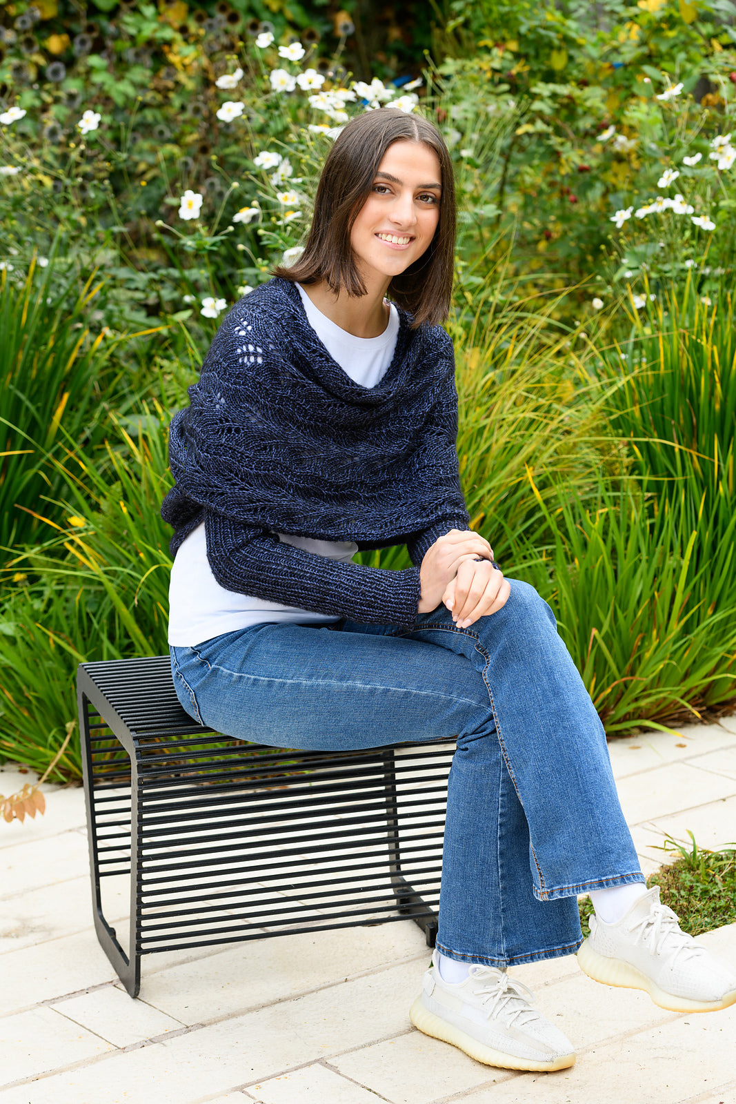 A Juniper Moon Farm Cotton+Merino Pattern - Evia Sleeved Wrap (PDF)