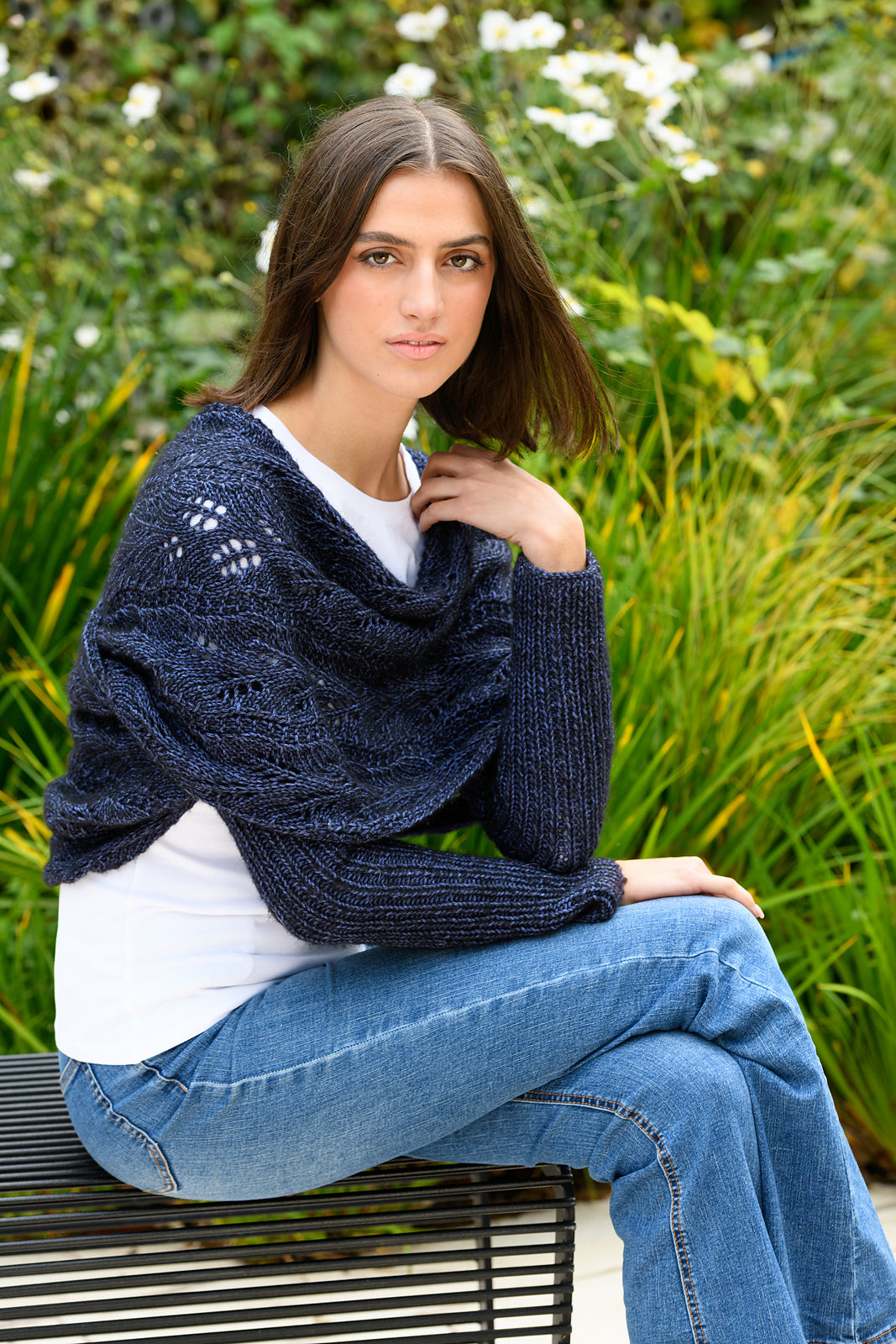 A Juniper Moon Farm Cotton+Merino Pattern - Evia Sleeved Wrap (PDF)