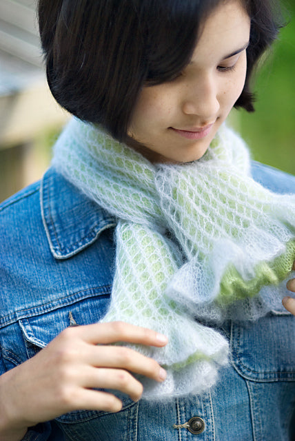 A Churchmouse Yarns and Teas Pattern - Two-Way Ruffled Scarf (PDF)