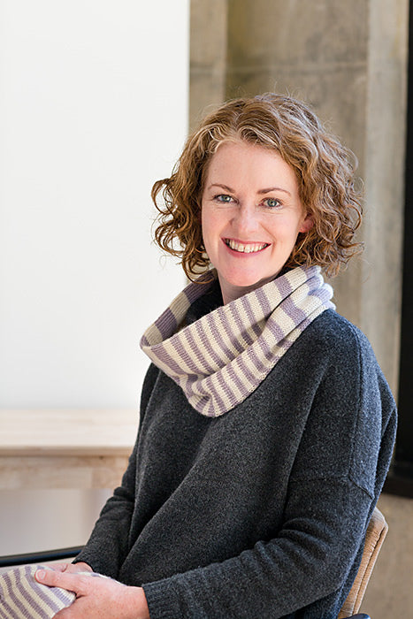 A Churchmouse Yarns and Teas Pattern - Accelerating Stripes Fingerless Gloves & Cowl (PDF)