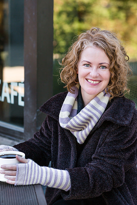 A Churchmouse Yarns and Teas Pattern - Accelerating Stripes Fingerless Gloves & Cowl (PDF)
