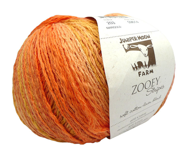 Juniper Moon Farm Zooey Stripes - Marigold (Color #203) - FULL BAG SALE (5 skeins)