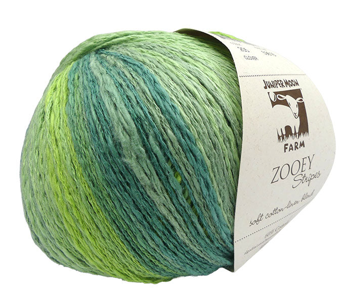 Juniper Moon Farm Zooey Stripes - Clover (Color #205) - FULL BAG SALE (5 skeins)