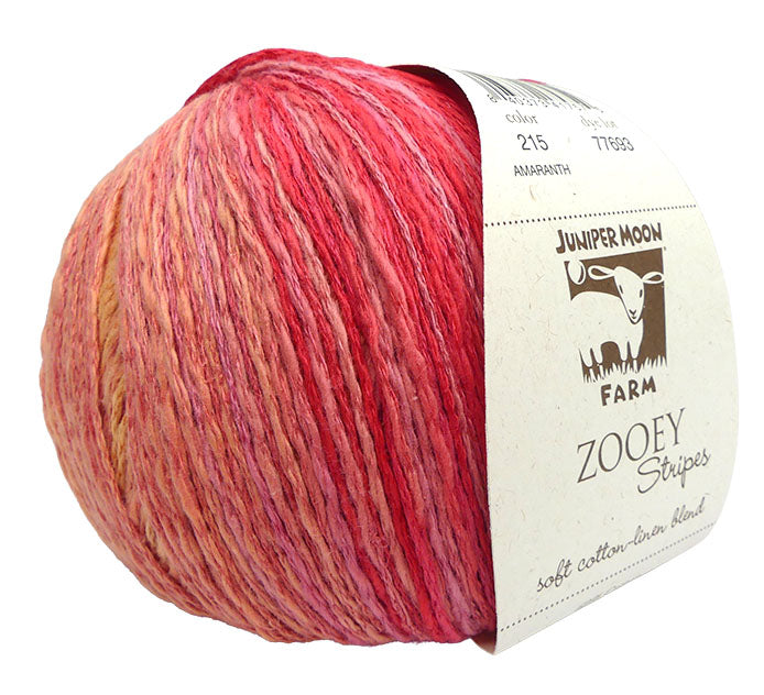 Juniper Moon Farm Zooey Stripes - Amaranth (Color #215) - FULL BAG SALE (5 skeins)