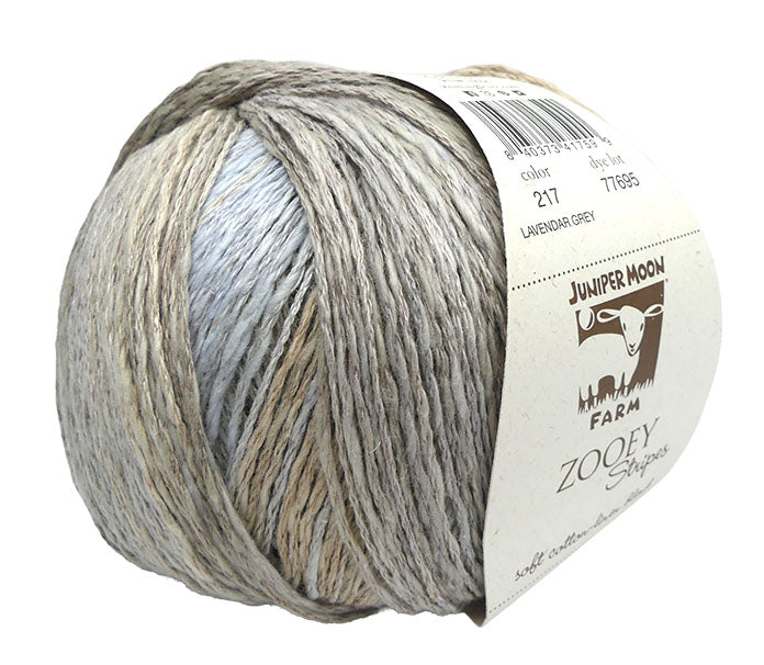 Juniper Moon Farm Zooey Stripes - Lavender Grey (Color #217) - FULL BAG SALE (5 skeins)