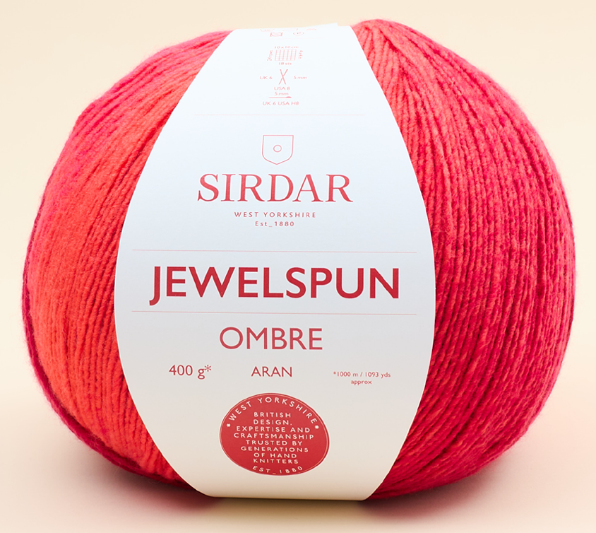 Sirdar Jewelspun Ombre - Crimson Sunset (Color #102) - GIANT 400 Gram Skeins