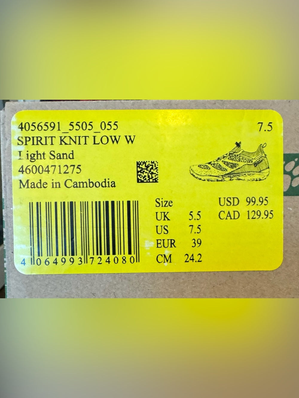 Jack Wolfskin Spirit Knit Low W Size 7.5