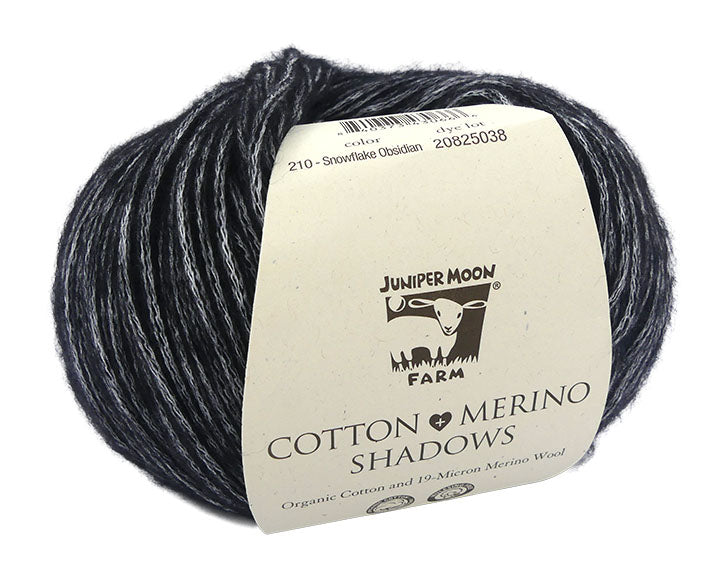 Juniper Moon Farm Cotton + Merino Shadows - Snowflake Obsidian (Color #210)