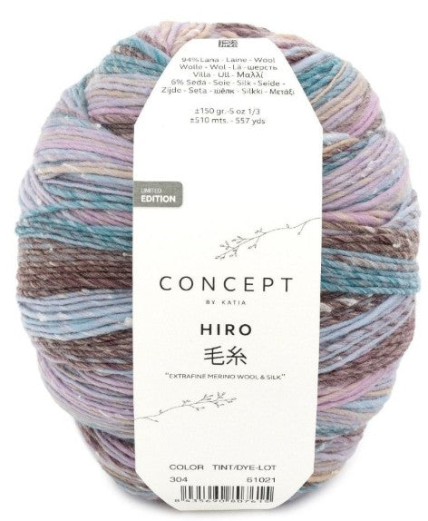 Katia Concept Hiro - Night Sky (Color #304) - BIG 150 Gram Skeins of Merino Extrafine Silk Yarn on sale at Little Knits