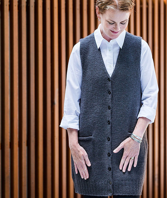 A Churchmouse Yarns and Teas Pattern - Library Vest (PDF)