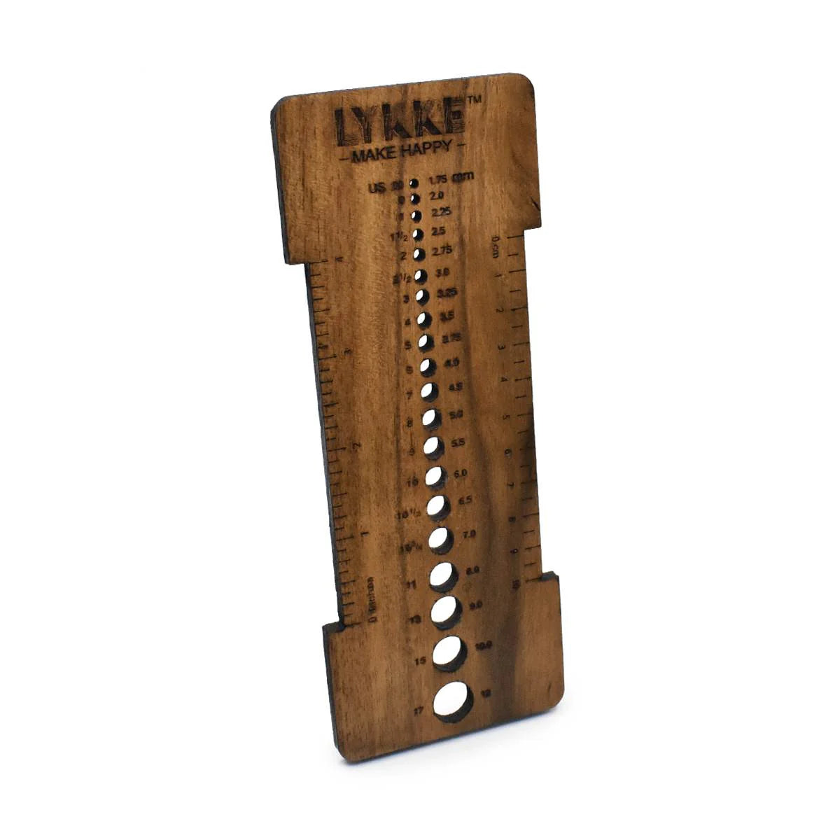 Lykke Acacia Wood Needle Sizer/Gauge Tool