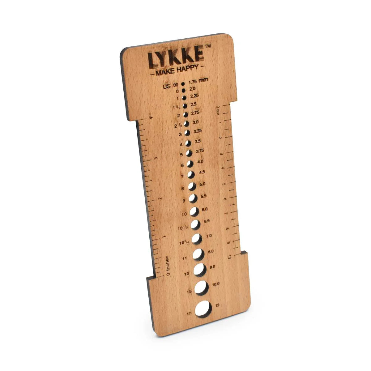 Lykke Beechwood Needle Sizer/Gauge Tool