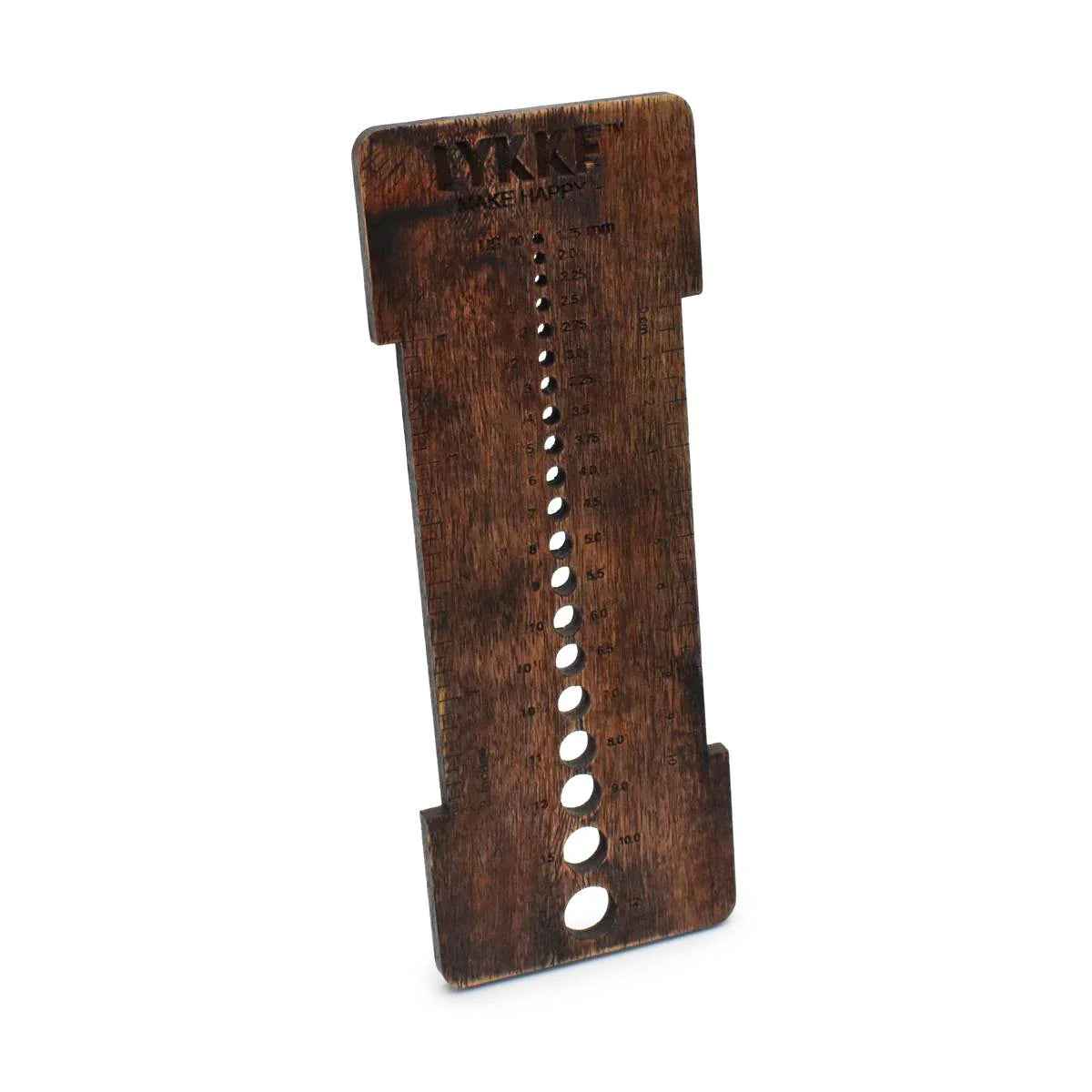 Lykke Burnt Mango Wood Needle Sizer/Gauge Tool