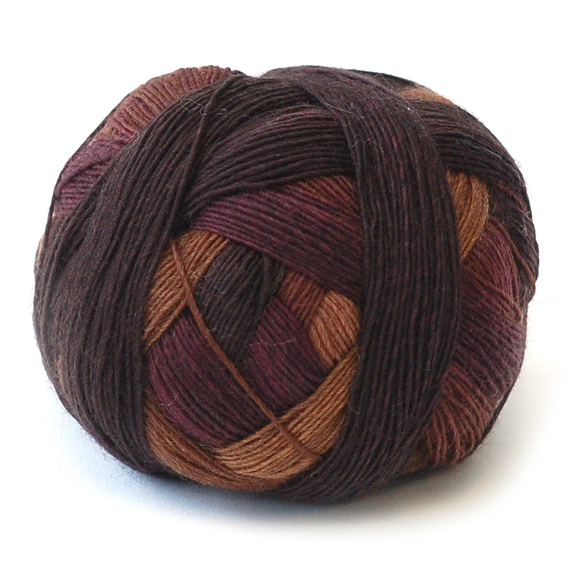Schoppel Lace Ball 100 - Beautiful Burgundy & Brown Suede Combo (Color #2324)