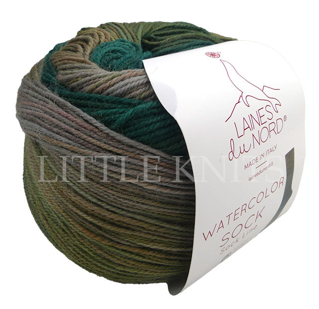 Laines Du Nord Watercolor Sock - Greens (Color #200)