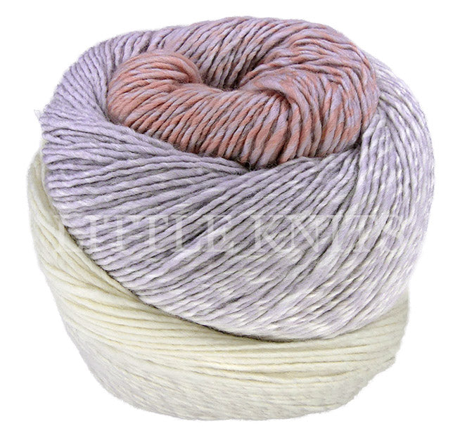 Laines Du Nord Poema Cashmere - Salmon/Silver (Color #100) Knitting and Crochet Yarn at Little Knits