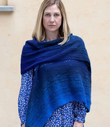 A FREE Laines du Nord Pattern - Winter Sea Shawl (PDF) knitting patten on sale at little knits.