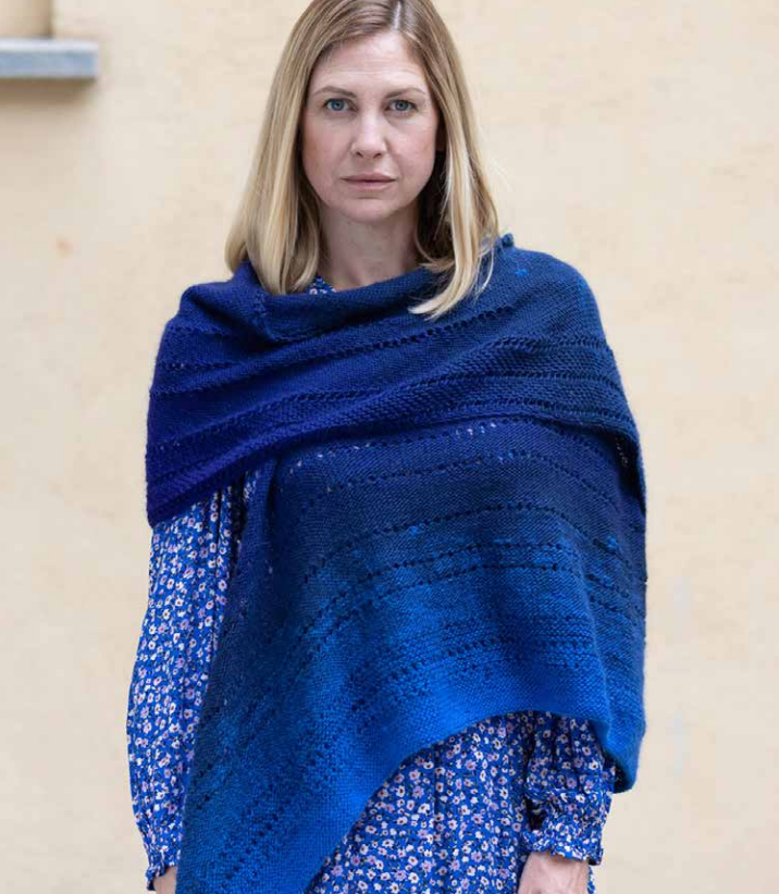 A FREE Laines du Nord Pattern - Winter Sea Shawl (PDF) knitting patten on sale at little knits.