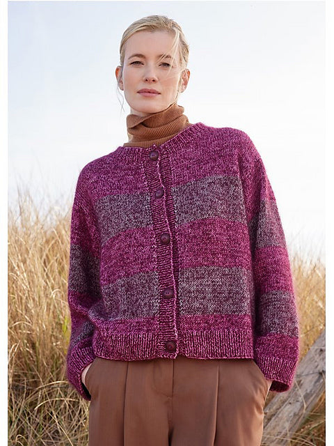 Lana Grossa Cool Wool Vintage & Silk Hair Pattern - Jacket Design 01 (PDF) knitting pattern on sale at Little Knits