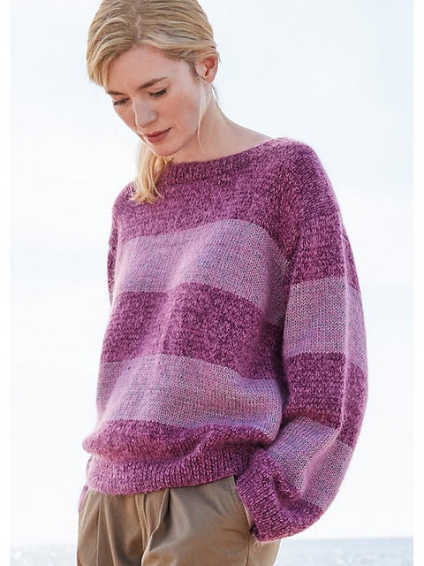Lana Grossa Cool Wool Vintage & Silk Hair Pattern - Pullover Design 02 (PDF) knitting pattern on sale at Little Knits