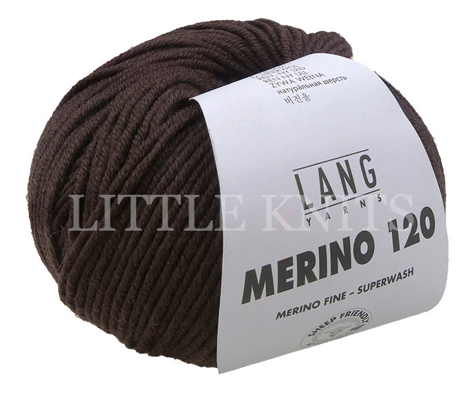 Lang Merino 120 - Deep Brown (Color #167) on sale at little knits