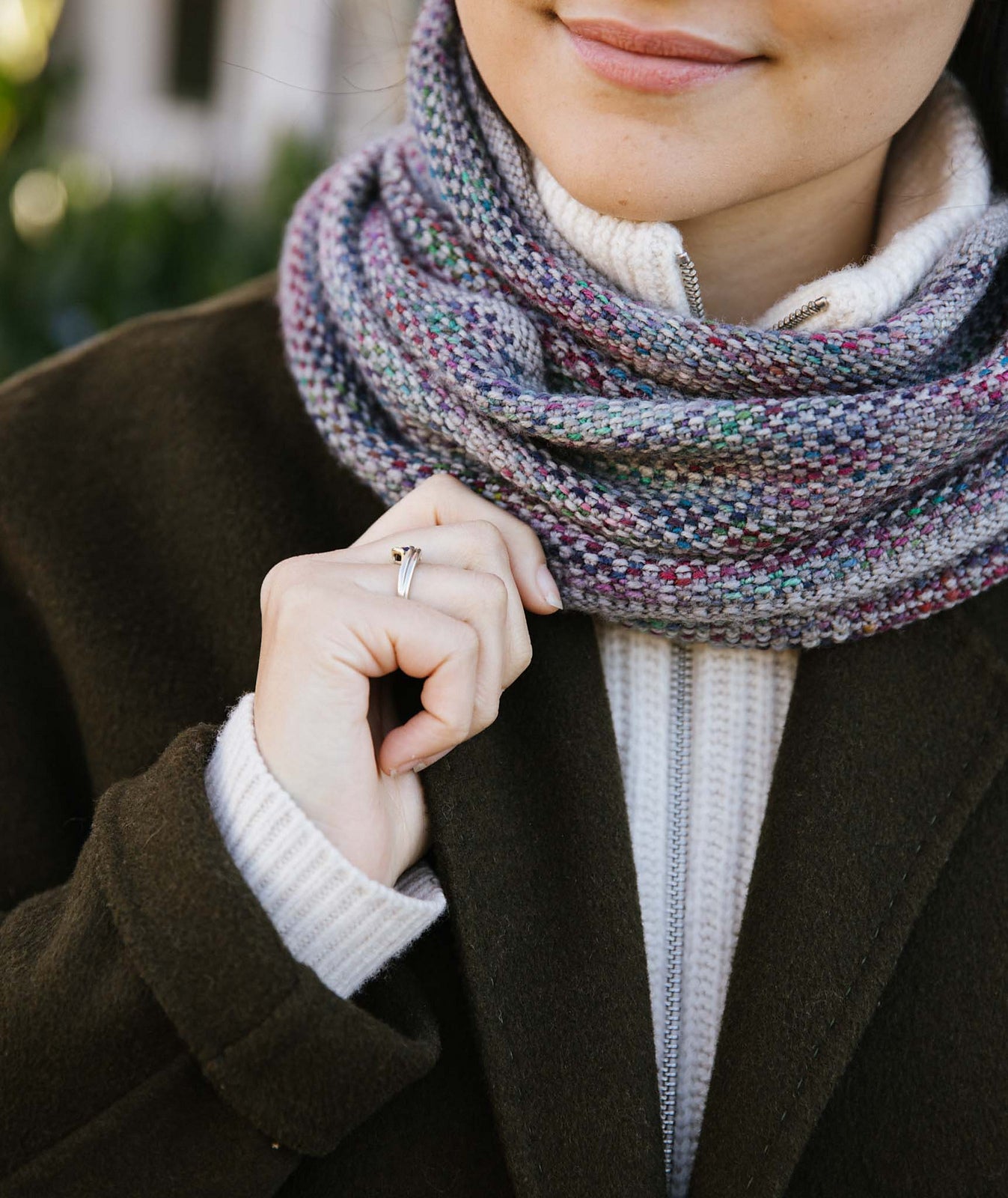 A Churchmouse Yarns and Teas Pattern - Linen Stitch Scarf and Loop (PDF)