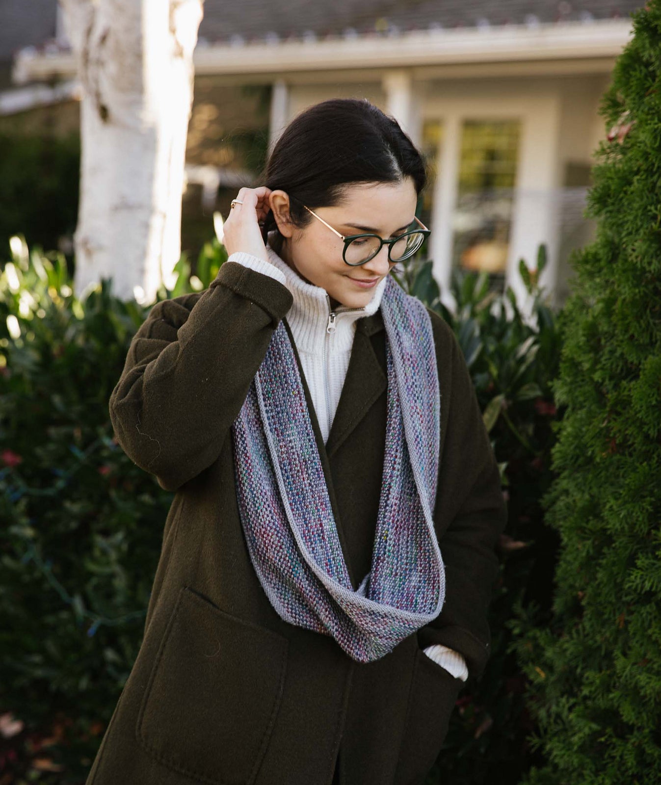 A Churchmouse Yarns and Teas Pattern - Linen Stitch Scarf and Loop (PDF)