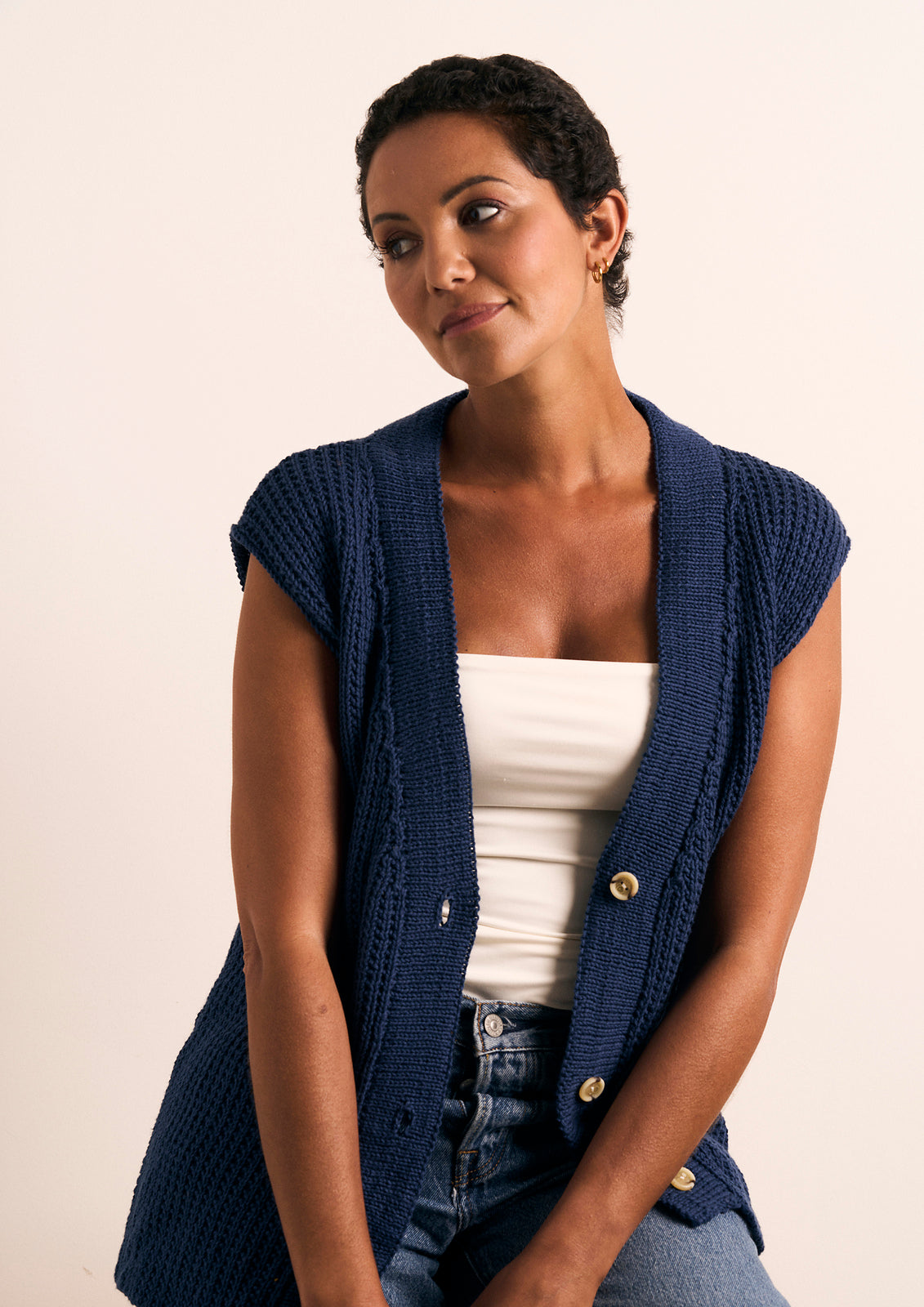 A Rowan Mode Cotton DK Pattern - Lisbet Vest (PDF)