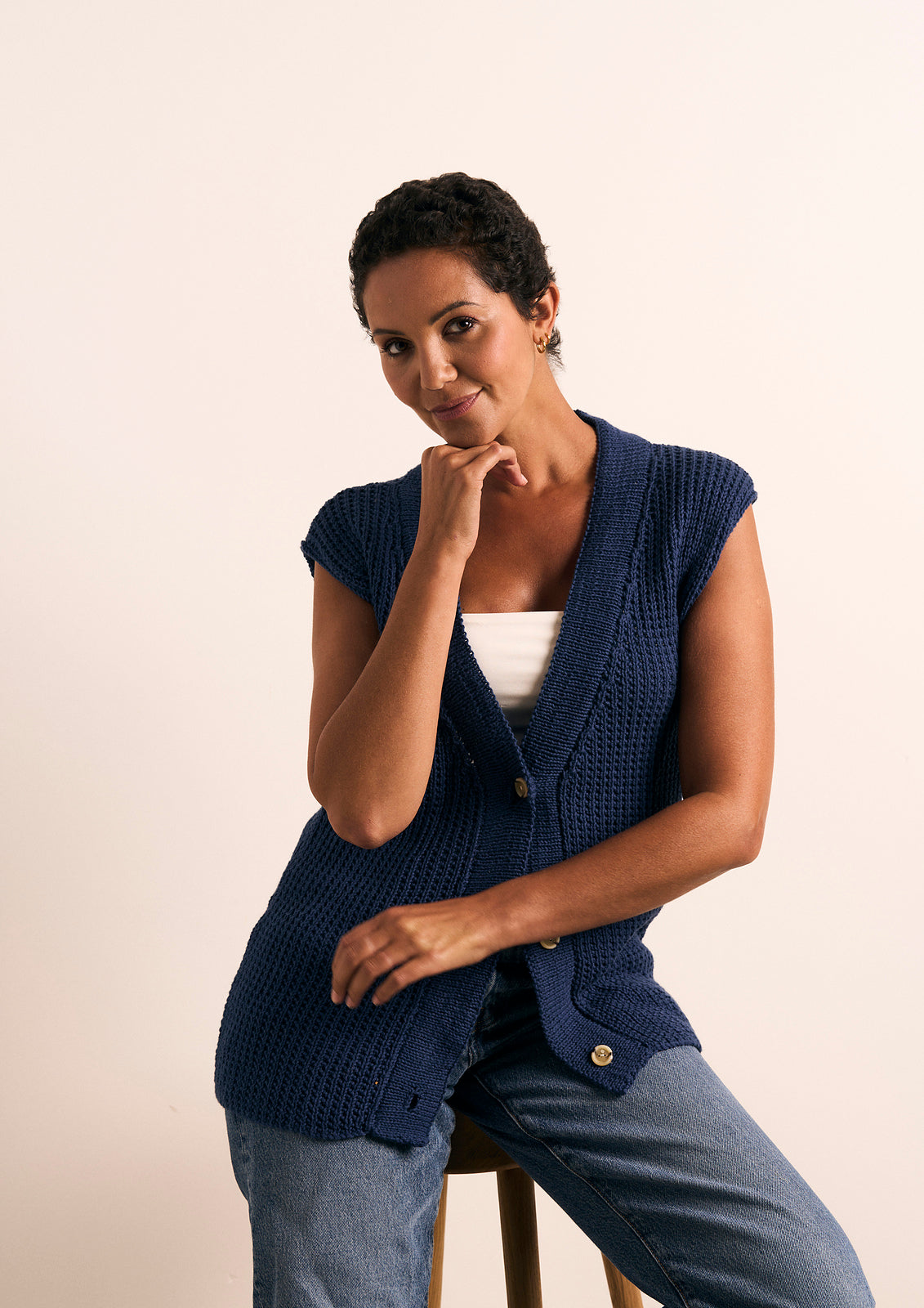 A Rowan Mode Cotton DK Pattern - Lisbet Vest (PDF)