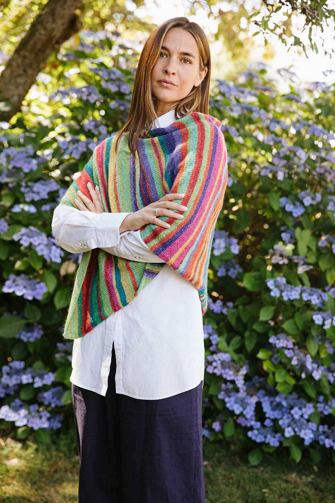 A Churchmouse Yarns and Teas Pattern - Lucky Striped Poncho (PDF)