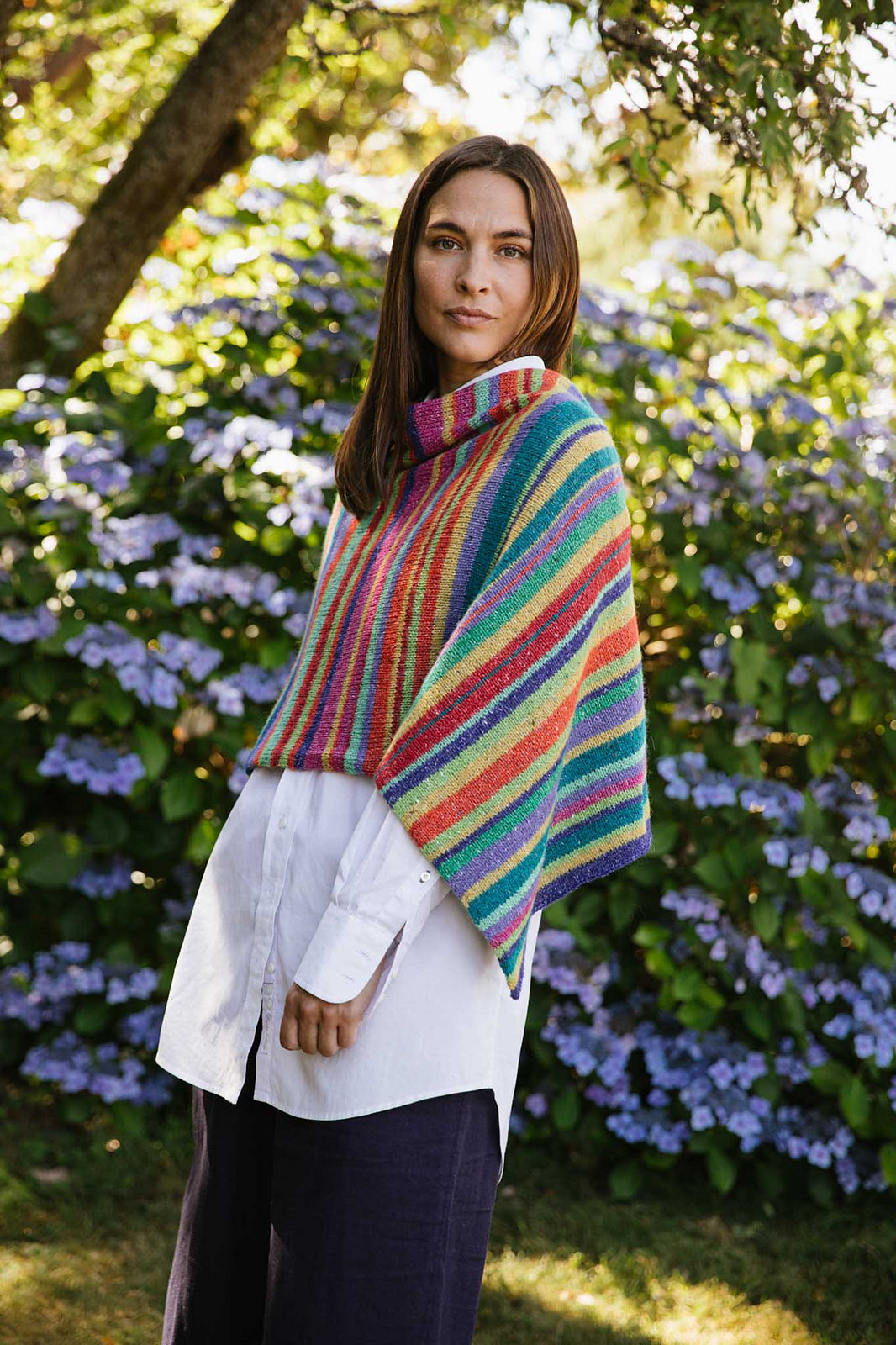 A Churchmouse Yarns and Teas Pattern - Lucky Striped Poncho (PDF)