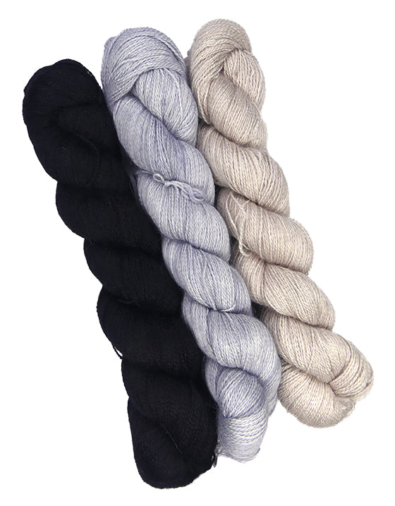 Malabrigo Silkpaca One of a Kind Bag - Cloud & Charcoal (Three Skeins)