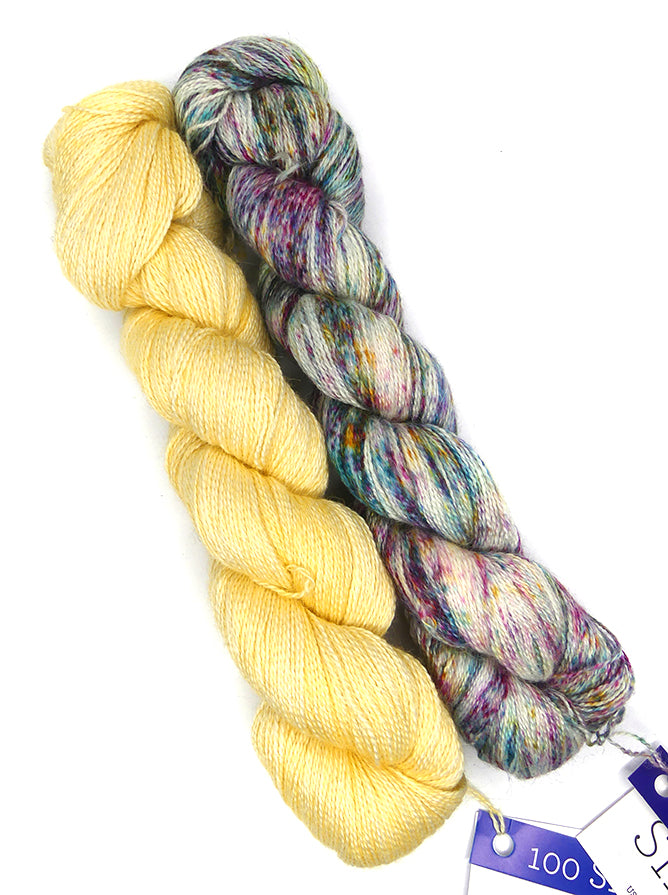 Malabrigo Silkpaca One of a Kind Colors - Lemon and Berries (2 SKEINS)