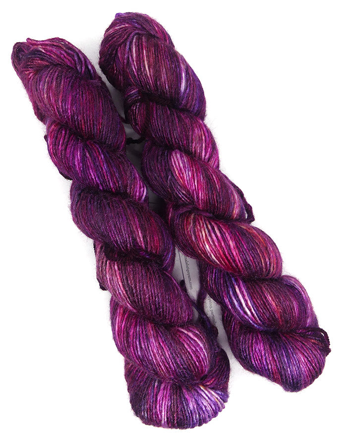 Malabrigo Silky Merino One of a Kind - Blackberries (Two Skeins)
