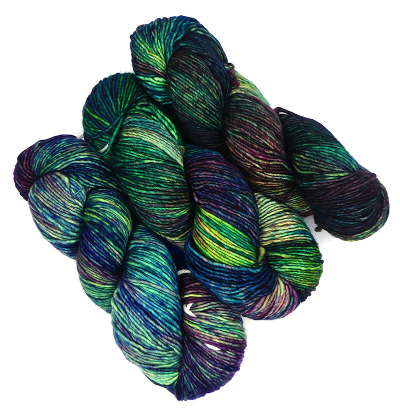 Malabrigo Washted One of a Kind Colors - Emerald Aurora (THREE SKEINS)