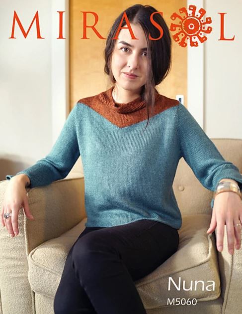 Mirasol Nuna Cowl Neck Chevron Pullover Knitting Pattern Sale