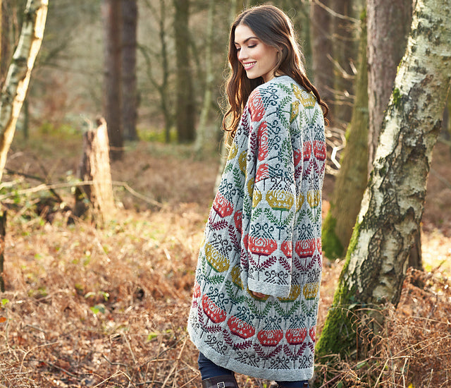 A Rowan Alpaca Soft DK Pattern - Moonflower Coat (PDF)