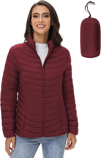 NWT, ROYAL MATRIX Women's Packable Lightweight Puffer Jacket with Stand Collar on sale at Little Knits