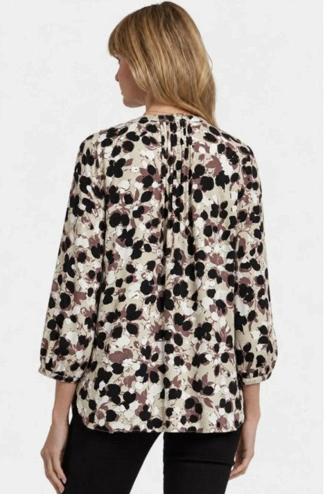 NWT, NYDJ's Pintuck Blouse Women's, Floral Design, XXS