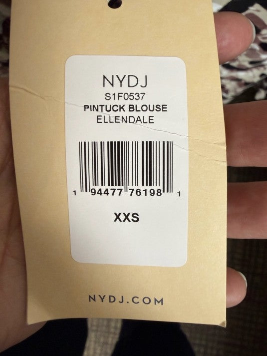 NWT, NYDJ's Pintuck Blouse Women's, Floral Design, XXS