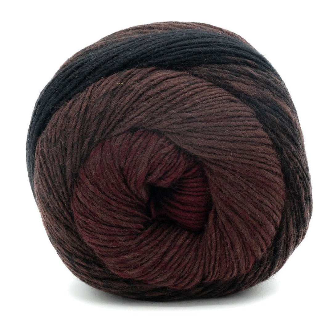 Laines Du Nord Poema - Maroon/Black (Color #402) knitting and crochet yarn on sale at little knits