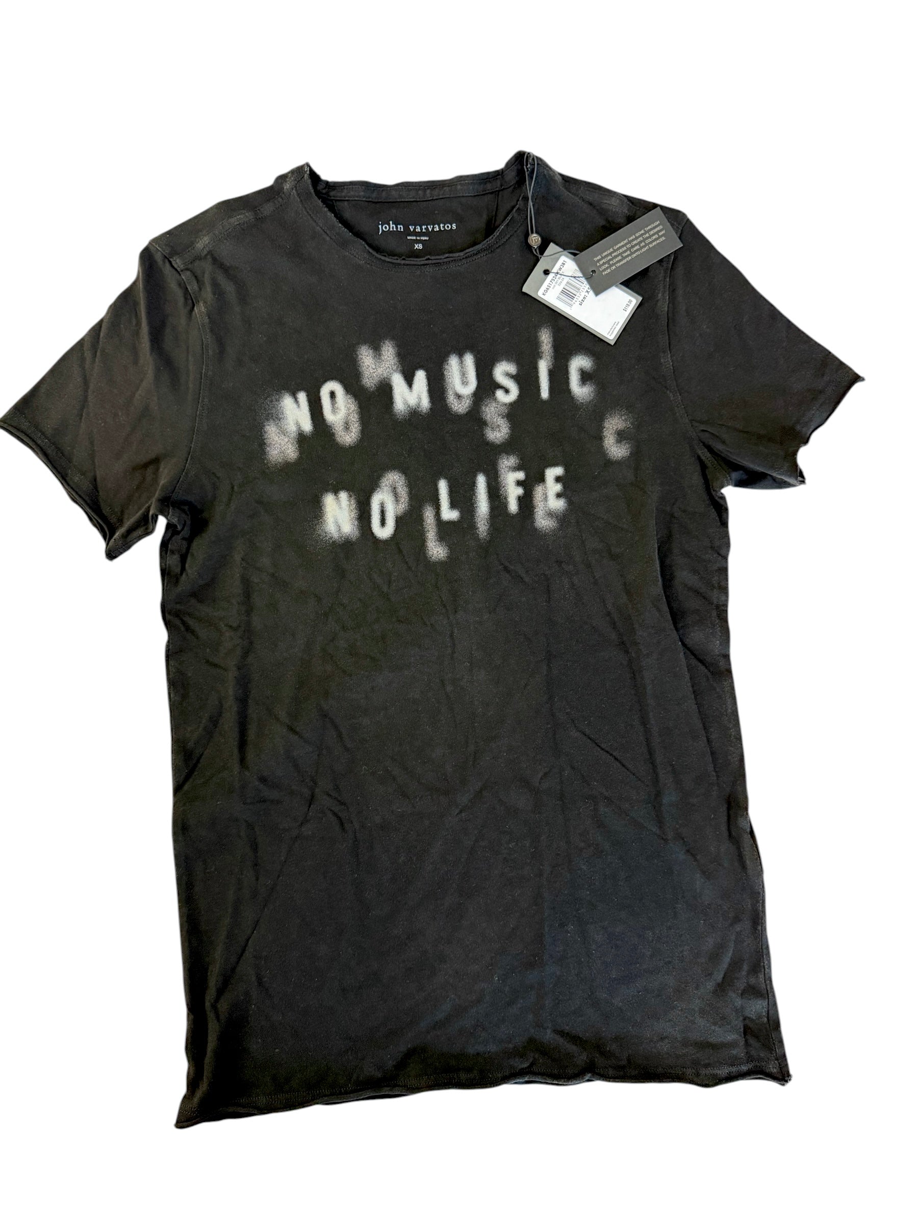 New, John Varvatos Men's No Music No Life Graphic T-Shirt, XS