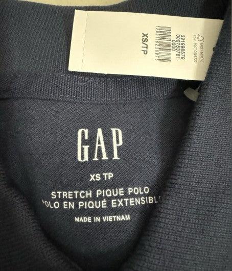 NWT, GAP Men's 2-Pack Cotton Stretch Logo Polo, Off-White & Navy, Medium