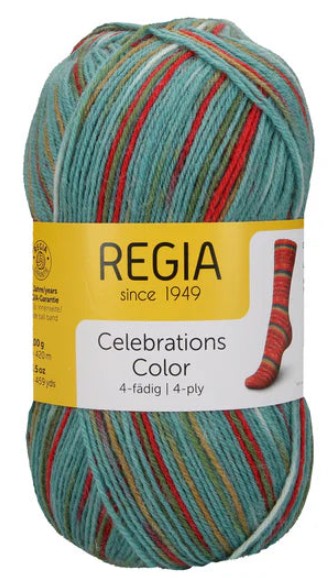 Regia 4-Ply Celebrations Color - Green (Color #9422) sock yarn on sale at Little Knits