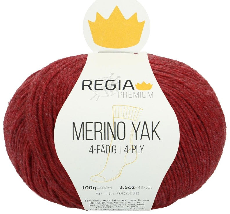 Regia Merino Yak Solid Colors - Berry Red (Color #7507) sock yarn on sale at Little Knits