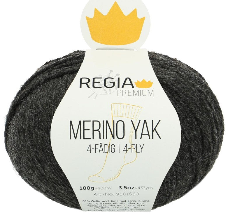 Regia Merino Yak Solid Colors - Charcoal (Color #7512) on sale at Little Knits