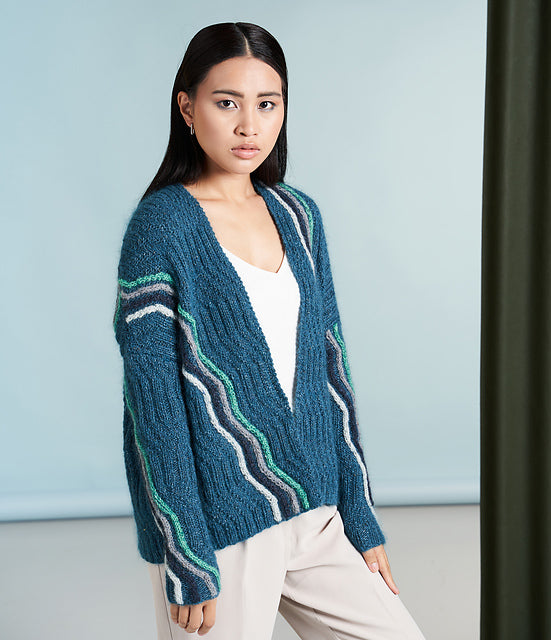A Rowan Kidsilk Haze & Felted Tweed Pattern -  Lines (PDF)knitting pattern on sale at Little Knits