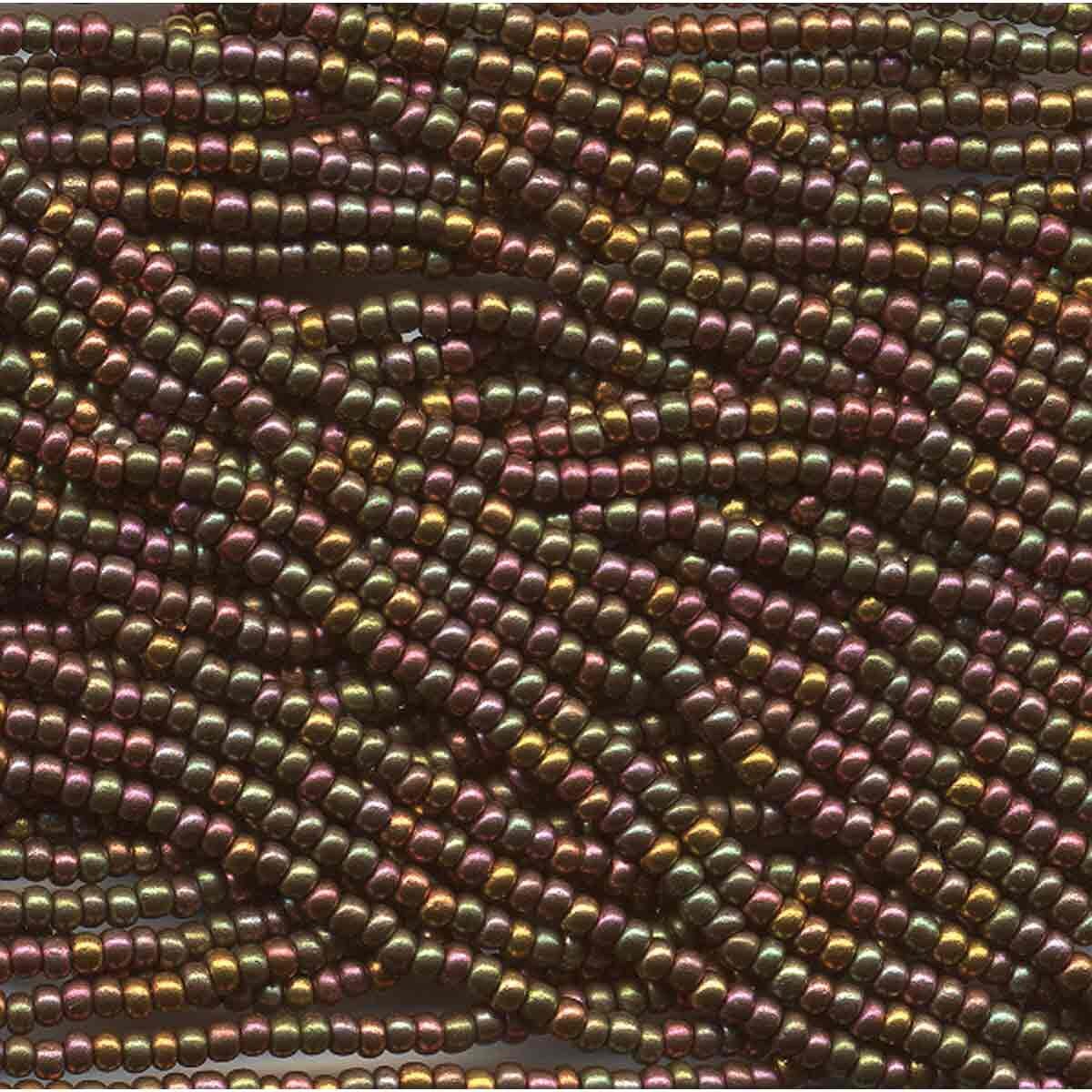 6/0 Czech Seed Beads - Dark Bronze (Color #01640) - 6 String Hanks, 66 Grams