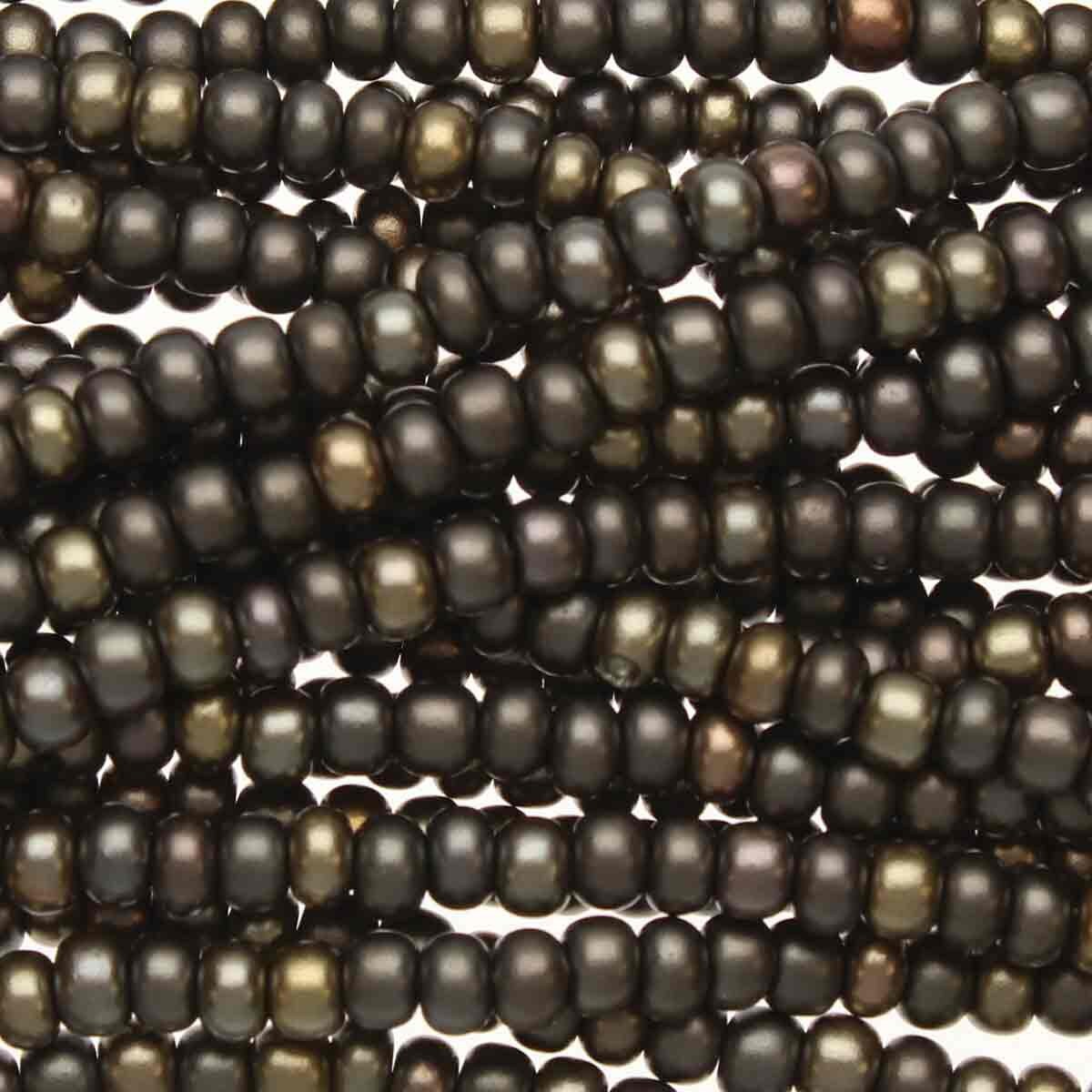 6/0 Czech Seed Beads - Grey Rainbow (Color #01670) - 6 String Hanks, 68 Grams