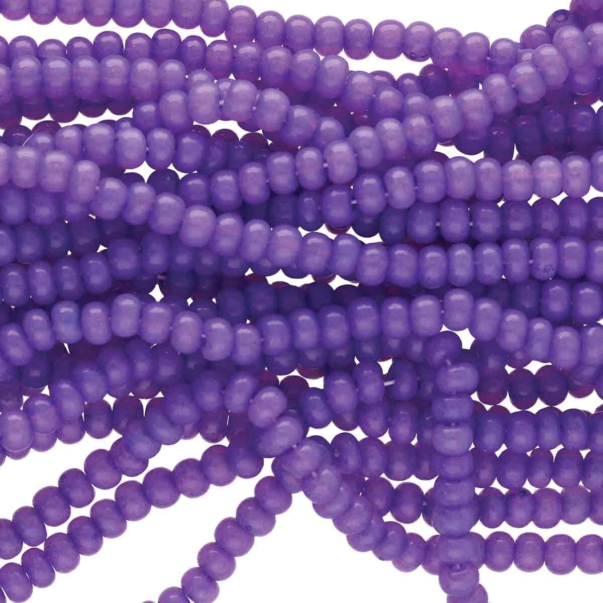 6/0 Czech Seed Beads - Amethyst Opal Sol Gel (Color #02623) - 6 String Hanks, 66 Grams